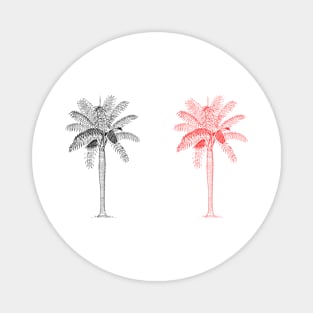 red black palm trees design Magnet